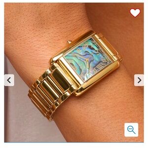 NWOT Connie Craig Carroll Jewelry Gemstone Dial Tank Bracelet Watch